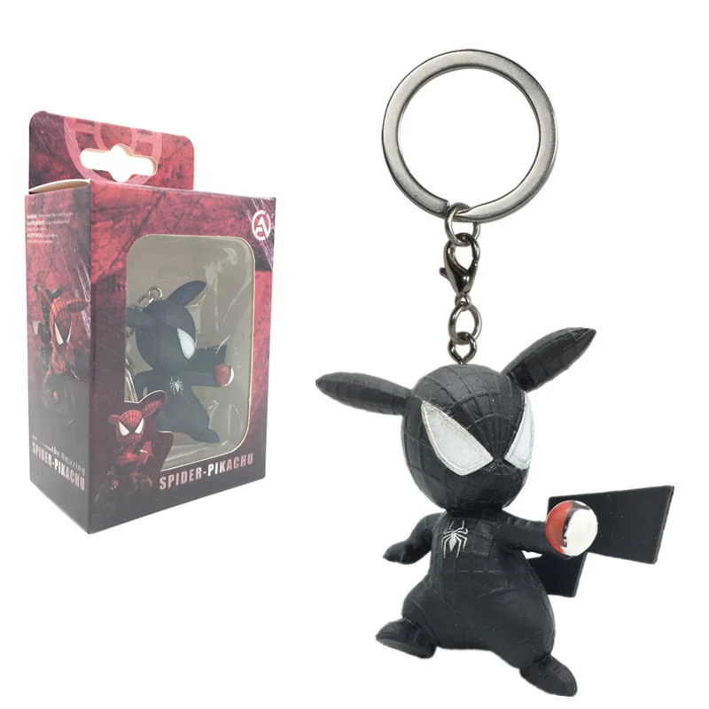 Funko pop Новинка Карманный Брелок для ключей pop Пикачу Амин, игровые фигурки, модель игрушки подарки для детей коллекции анимации фигур с коробкой - Цвет: Spiderman A