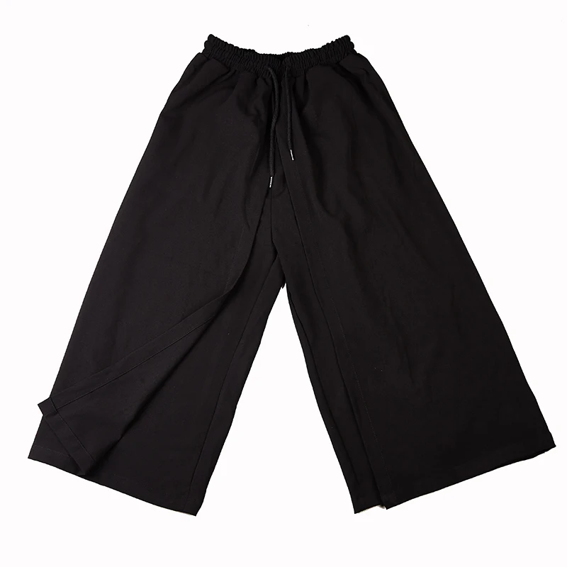 Men's nine minute trousers Spring/summer wide leg trousers yamamoto style men's false skirt loose men's