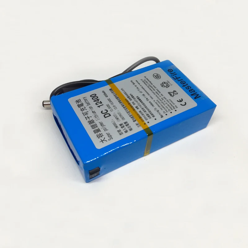 

MasterFire Portable DC 12V 4000mah Rechargeable Lithium-ion Battery Pack with Plug For CCTV Camera DC 12400,20set/lot