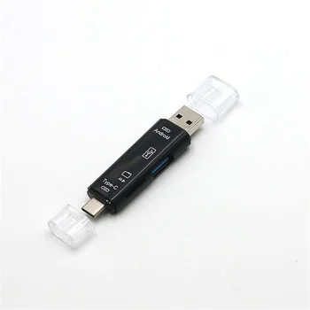 

FFFAS Portable All in one Multi-function Usb 2.0 Micro usb TF Protective Cover Type-c OTG Card Reader for Computer Mobile Phone