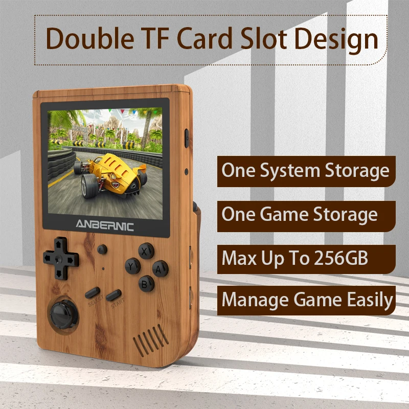 Console de Jogos Portátil com Wi-fi Anbernic Retrô On-line Tela Ips Opendingux Rg351v - Image 3