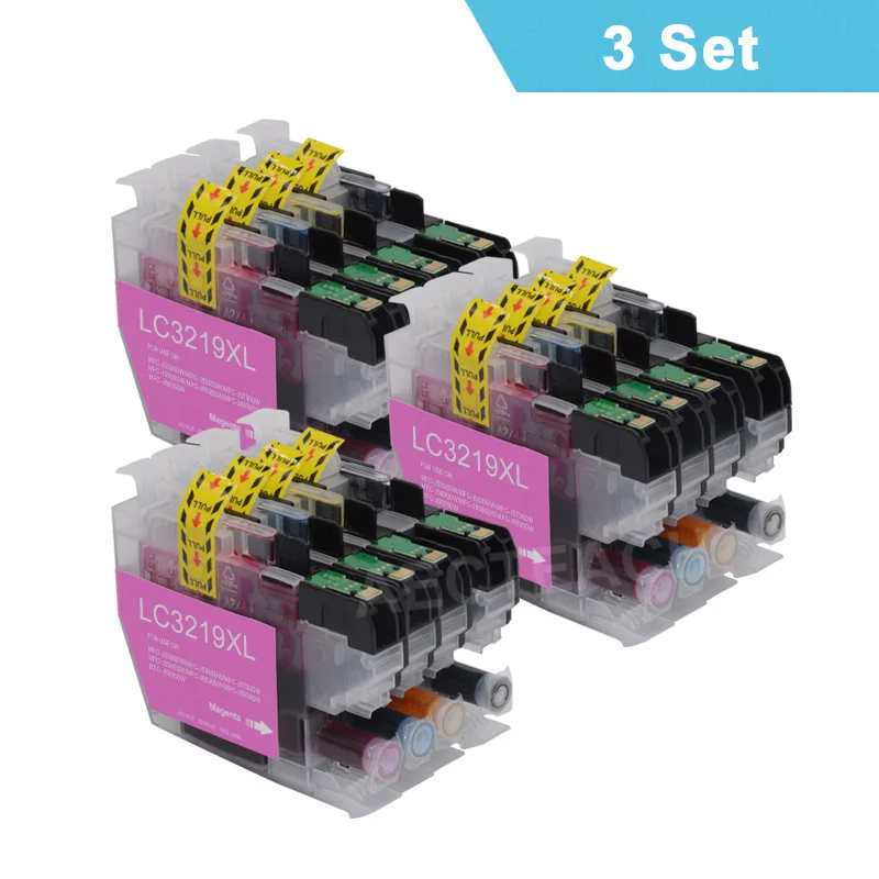 3 Sets Aecteach 3 комплекта 4 цвета Совместимый картридж LC3219 для Brother MFC-J5330DW MFC-J5335DW MFC-J5730DW струйный принтер LC-3219 - Цвет: 3 Sets