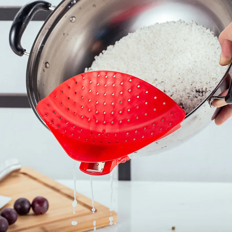 Kitchen Drain Board Clamp Colander Multifunctiona Rice Washing Artifact Dishwasher Safe Pot