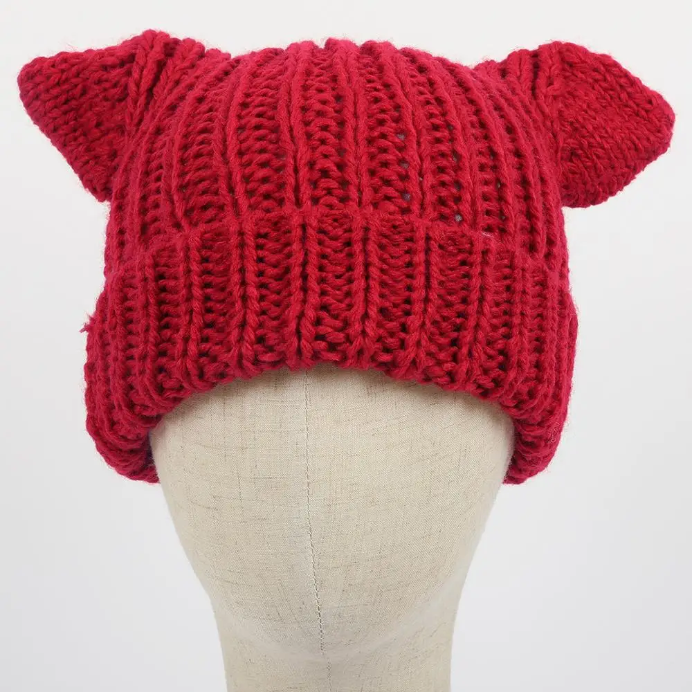 Зимняя вязаная шапка для мужчин Skullies Beanies, Зимние головные уборы для мужчин и женщин Bonnet Femme Hiver, модная маска, Теплая мужская шапочка, шапка s - Цвет: Красный