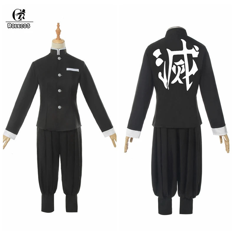 ROLECOS Аниме Костюм Kimetsu no Yaiba Косплей демона Slayer Agatsuma Zenitsu косплей костюм Мужчины