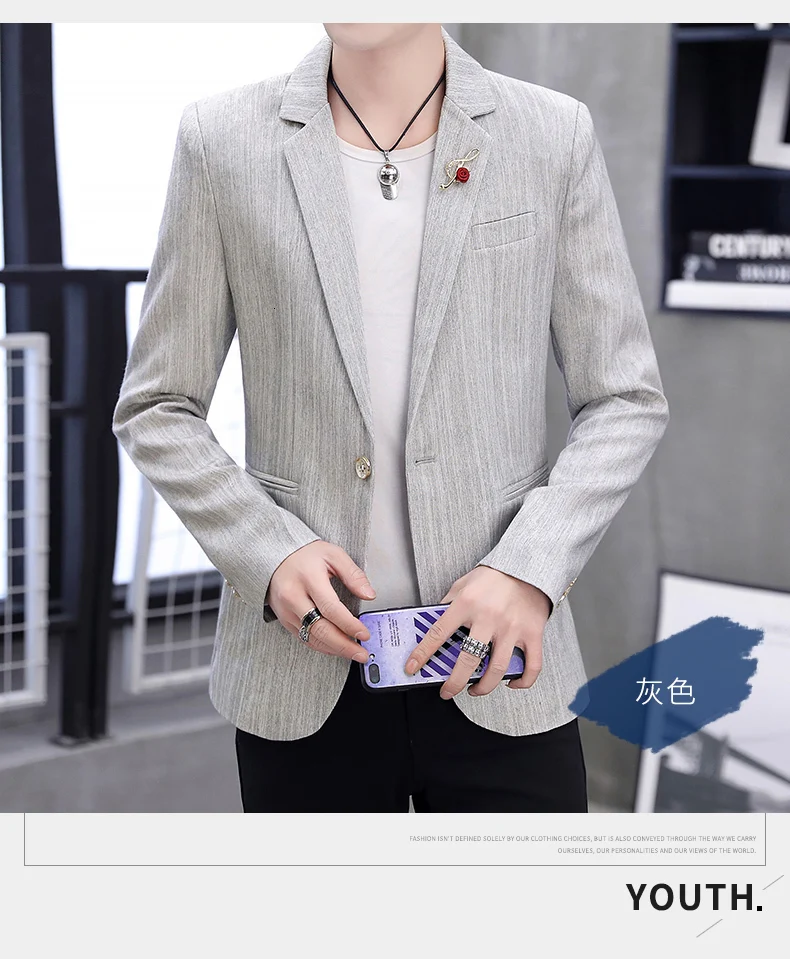 UYUK2019 трендовый Молодежный Повседневное Куртка высокого качества Для мужчин тонкий Красивая Корейская версия, маленький костюм
