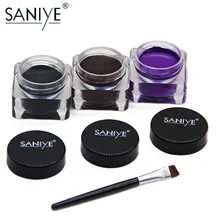 Бренд SANIYE Черная Подводка для глаз гель с кистью стойкий водонепроницаемый подводка для глаз макияж декоративная косметика набор гель pour les yeux M280
