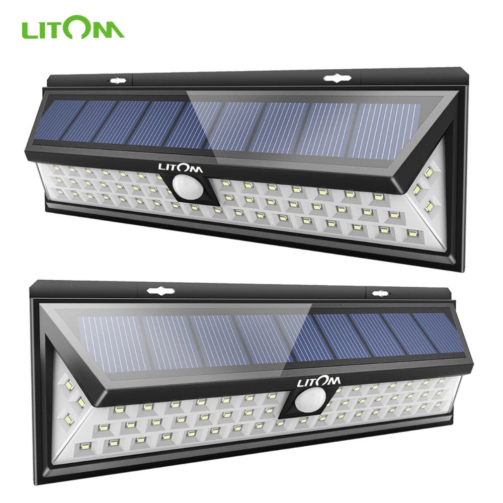 2 упак. LITOM 54 светодиодный настенный светильник на солнечной батарее уличный
