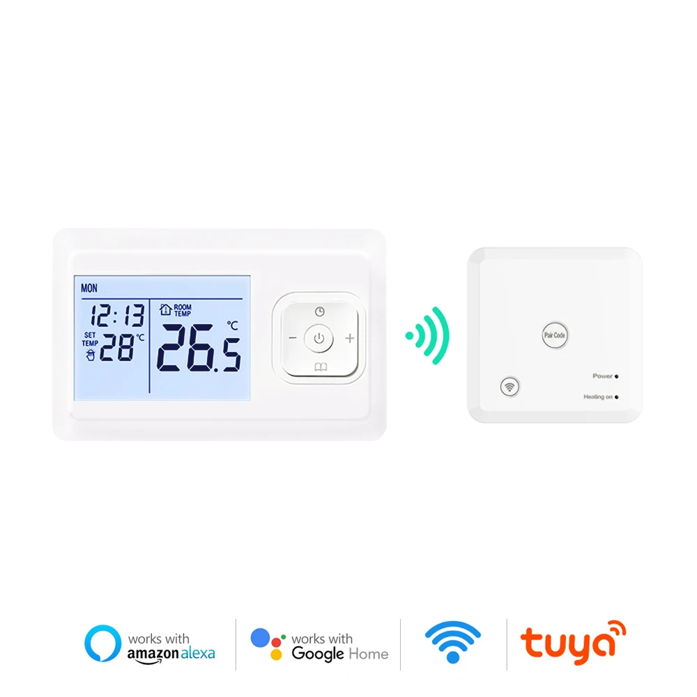 Termostato RF Wireless WIFI per caldaia a Gas TUYA Smart e 6 Controller Hub  sub-camera centrale per cavo riscaldamento a pavimento/tappetino termico -  AliExpress