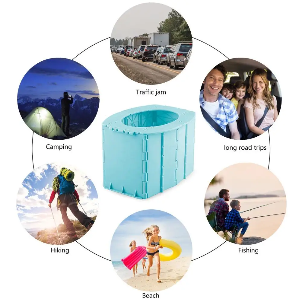 Description Picture 6 of itemPortable Folding Toilet Commode Car Toilet Camping Toilet For Travel Bucket Toilet Seat For Camping Hiking Long Trip