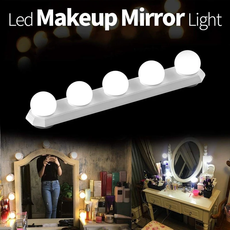  Portable LED Vanity Light Kit with Dimmable Light Bulb for Bathroom Dressing Room with 3 Lighting M