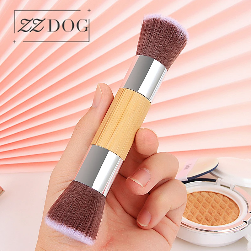 

ZZDOG Single Double-Head Makeup Brush Multifunction Cosmetic Beauty Tool For Powder Foundation Eyeshadow Highlight Blush Mask