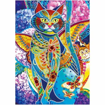 

DIY Shaped Diamond Cross Stitch Diamond Painting Color Cat Decoration Embroidery Mosaic Wall Artist Home Decoration Living Room