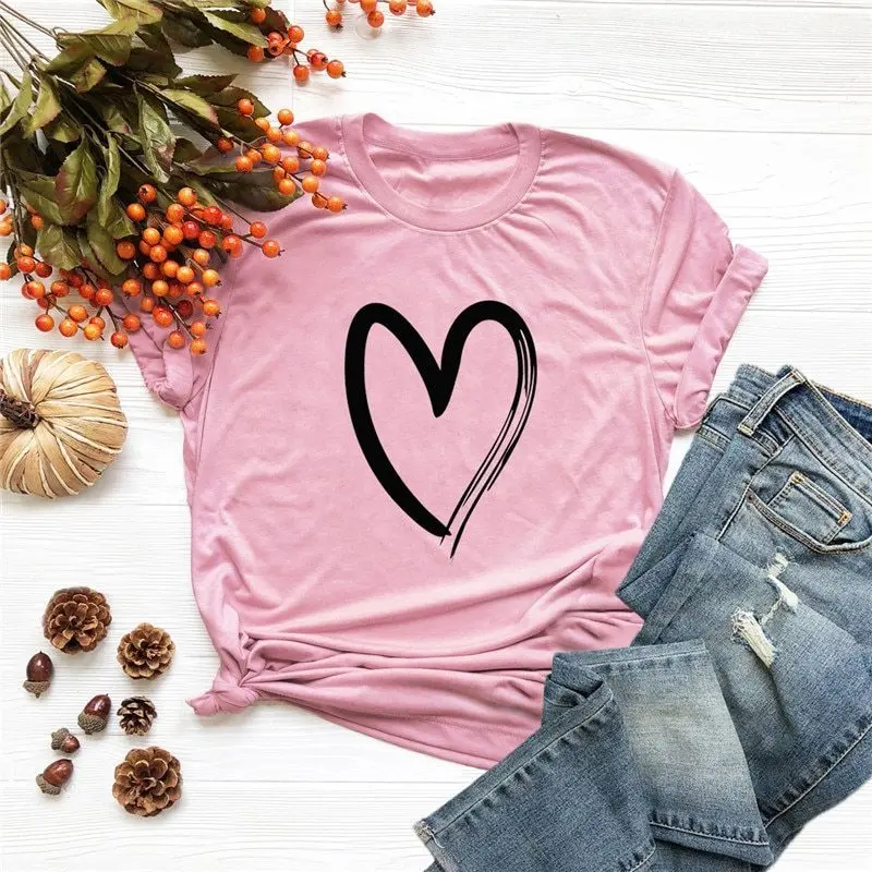 Хлопковая футболка Here is My Heart