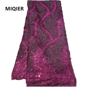 

MIQIER 2020 High Quality Swiss Lace Fabric African Sequins Lace Fabric French Net nigerian Wedding Party Dress Embroidery HSN68