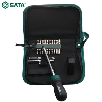 

SATA 25pcs Multi-function Ultra-short Handle Ratchet Screwdriver Wrench Set Hand Tool kit 09342