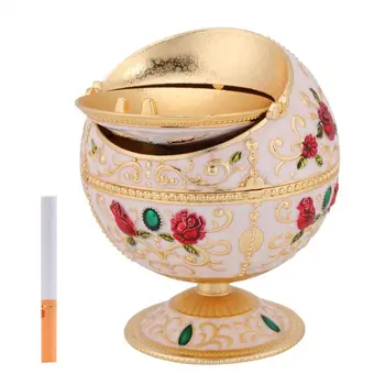 

Windproof Ashtray with Lid Metal Portable Cigarettes Ashtray for Outdoors Gift