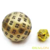 Bescon Solid Metal 100 Sided Dice, Game Dice D100,Giant Polyhedral Metal 100 Sides Dice 50MM in Diameter (1.97in), Ancient Brass 3