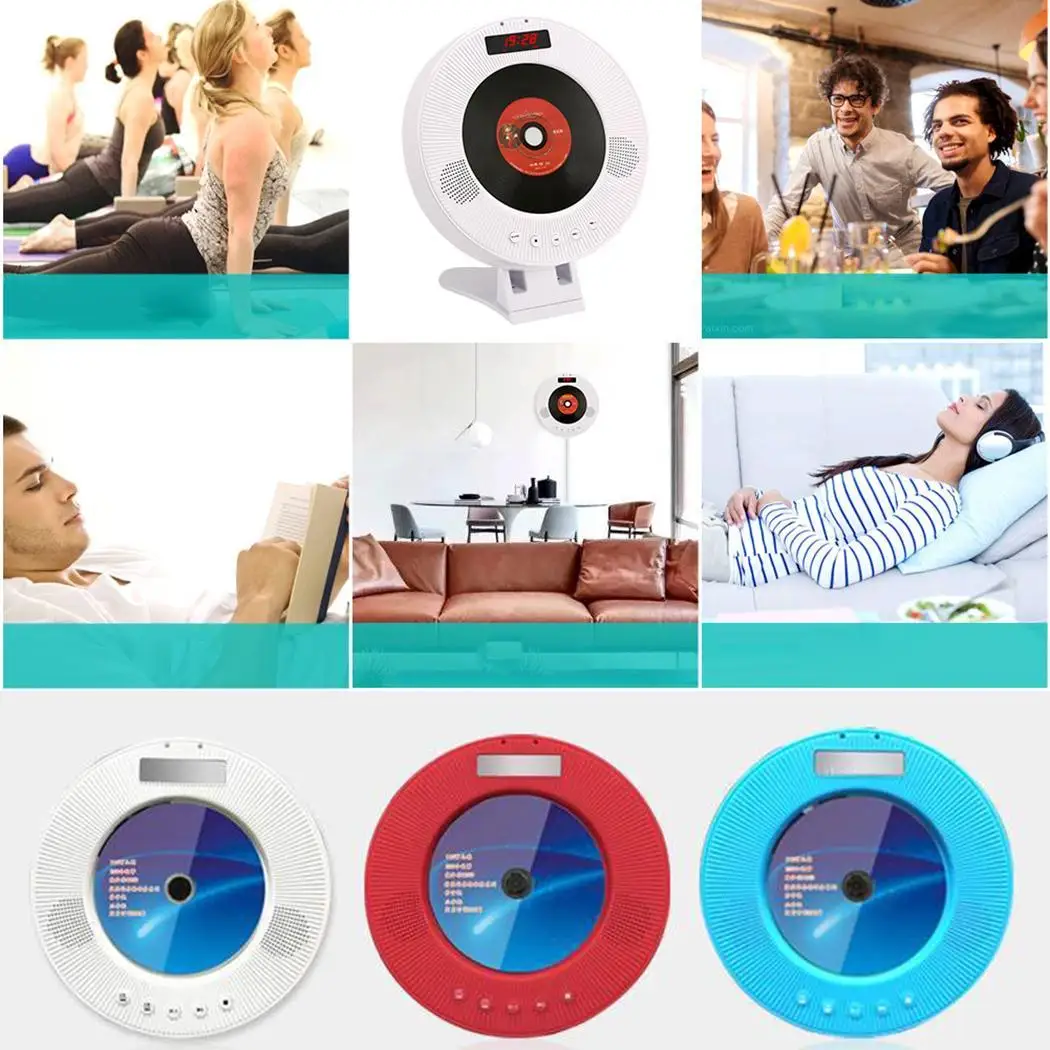 

DVD Player Wall-mounted CD Player HD Multimedia 5V White, Sky Blue, Red 4.0 Interface Bluetooth 10W Speaker
