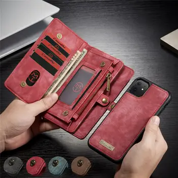 

New case for iphone 11 Pro Max xs max xr x 6 6s 7 8 plus se 2 Magnetic Detachable Removable Cover flip etui Leather Wallet Case