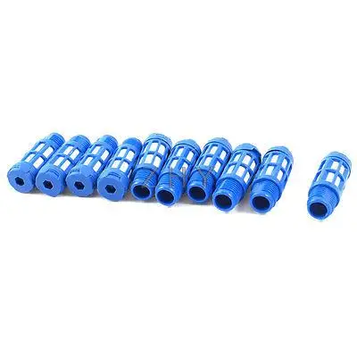 

10Pcs Blue Plassitc 1/4PT Thread Pneumatic Exhaust Noise Absorb Silencer Muffler
