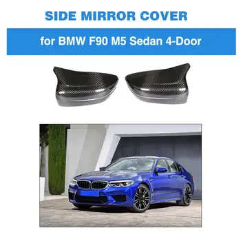 

For BMW F90 M5 Sedan 4 Door 2018 2019 Carbon Fiber Car Rear View Side Mirror Cover Cap Add On Mirror Cover Shell