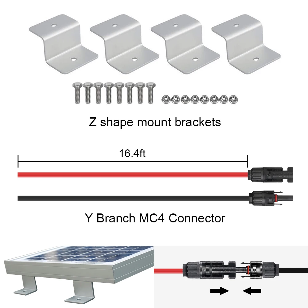 100W 18V солнечных батарей Панели солнечные комплект и 20A Контроллер заряда и крыши дрель настенный кронштейн для крепления на Лодка Караван Кемпинг внесетевая система