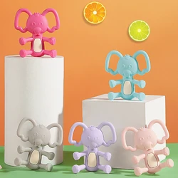 Mordedor de elefante para bebé, juguete de silicona de grado alimenticio, regalo de lactancia para recién nacido, sin BPA, accesorios de dentición para bebé, 2 uds.
