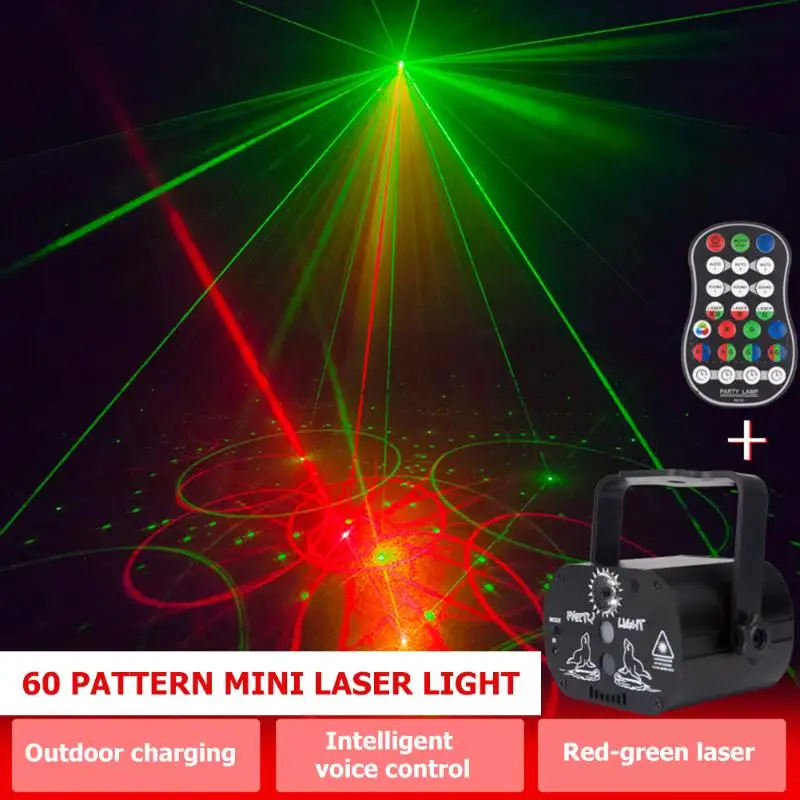 60 Pattern LED Stage Lighting RGB Laser Projector Disco Party Club Decor Light