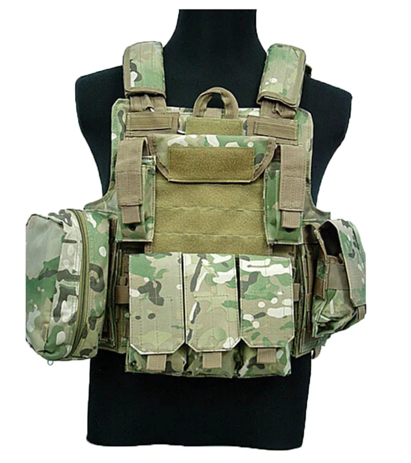 Тактический Жилет Molle Airsoft Combat Vest W/чехол для журналов, Разъемный бронежилет для переноски, жилеты для стрельбы, охотничье снаряжение для одежды - Цвет: CP