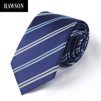 

HAWSON 100% Polyester Blue Wide Striped Ties For Business, Formal Neckties for Men in Gift Box, Mens Accessories