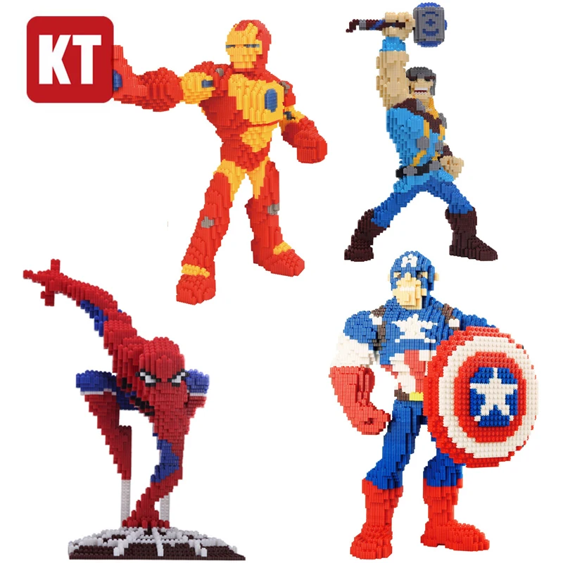 

KT Super Hero Creator DIY 3D Model Building Block Anime Mini Diamond Bricks Educational Assembly Toys for Children Boys Gifts