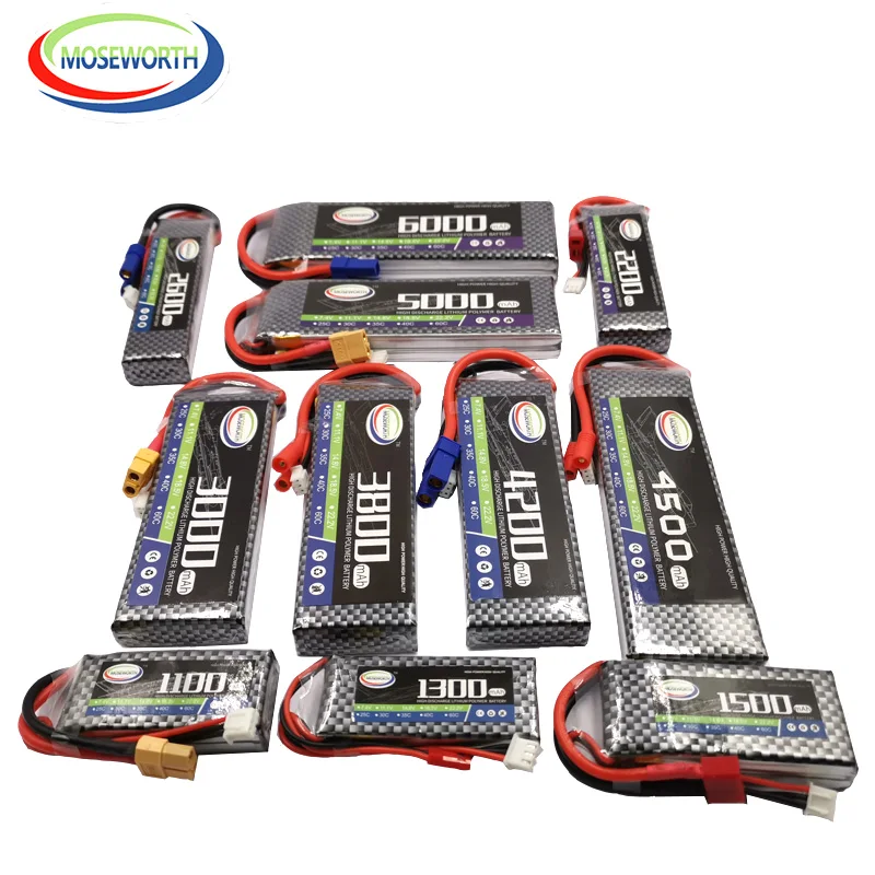 2S RC игрушки LiPo Батарея 7 4 V 1100 1300 1800 2200 2600 3000 3800 мА/ч 30C 40C 60C аэрокамера для