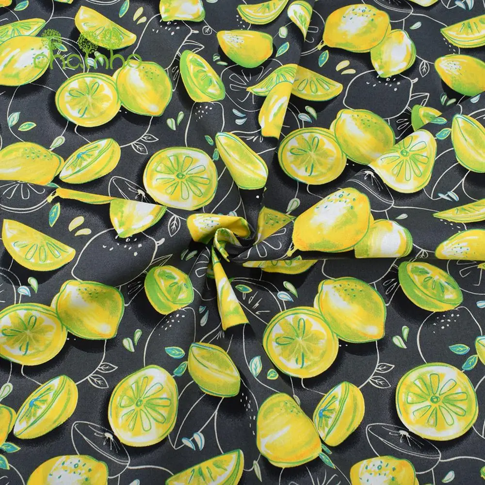 Printed Plain Cotton Fabric,Lemon Series,DIY Sewing Quilting Poplin Material For Baby&Children's Shirts,Skirts&Dress