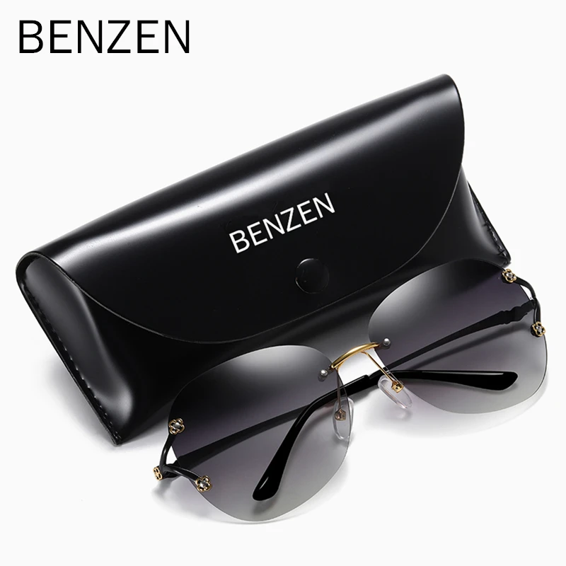 BENZEN, роскошные солнцезащитные очки без оправы, женские, новые, поляризационные, солнцезащитные очки для дам, оттенки, Ретро стиль, Oculos de sol Feminino, UV400 6625