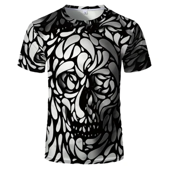 

Skull Sketch Printing, 3d Personality, Men's T-shirts, 2020 New Hot Sale, Eye-catching T-shirts, Large Size Customization