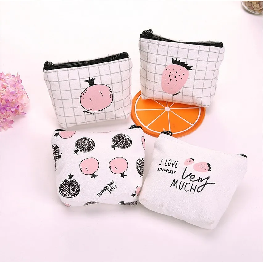 

Korean-style Creative Simple Whisper Canvas Coin Purse Color Cartoon Pattern Large-Volume Key