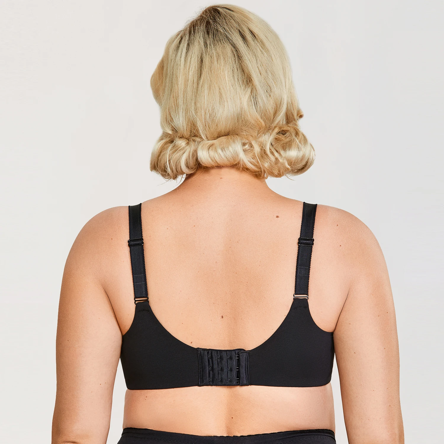 DELIMIRA Women's Minimizer Full Coverage Underwire Non Padded Cotton Bra  Plus Size Black Beige