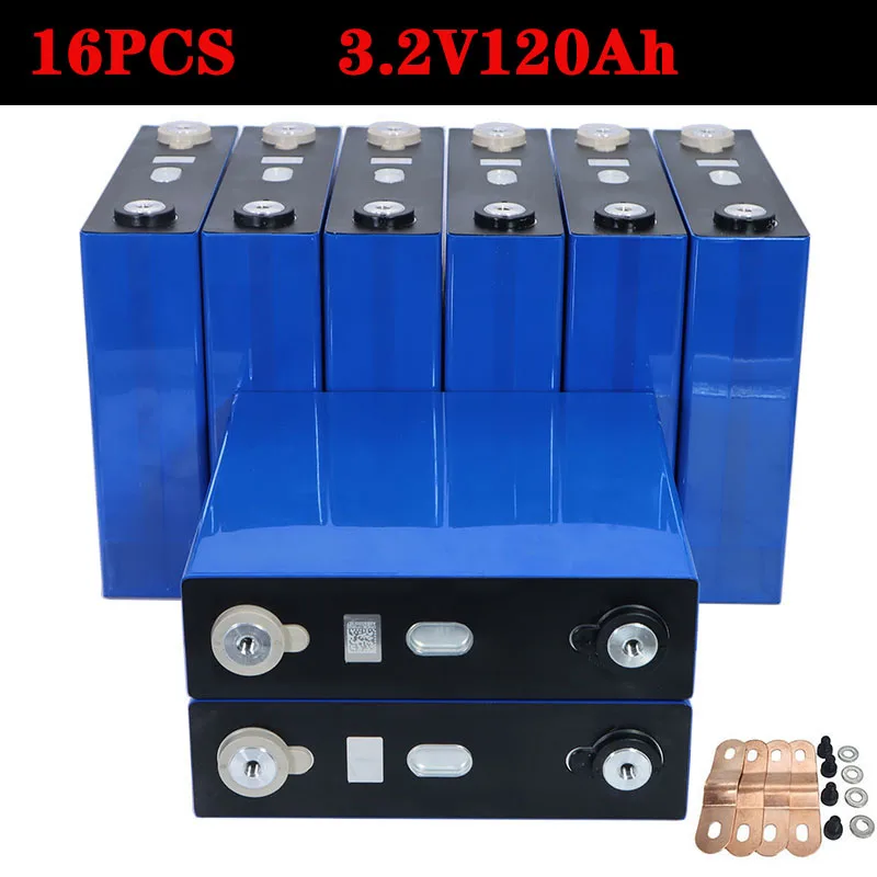 16 шт. новая 3 2 В 120Ah lifepo4 батарея LFP литиевая солнечная 16S 48v120ah 8S 24V240ah вместо 100ah без