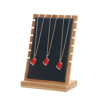 

Bamboo Jewelry Display Stand Showcase for Pendant Necklace T4MD