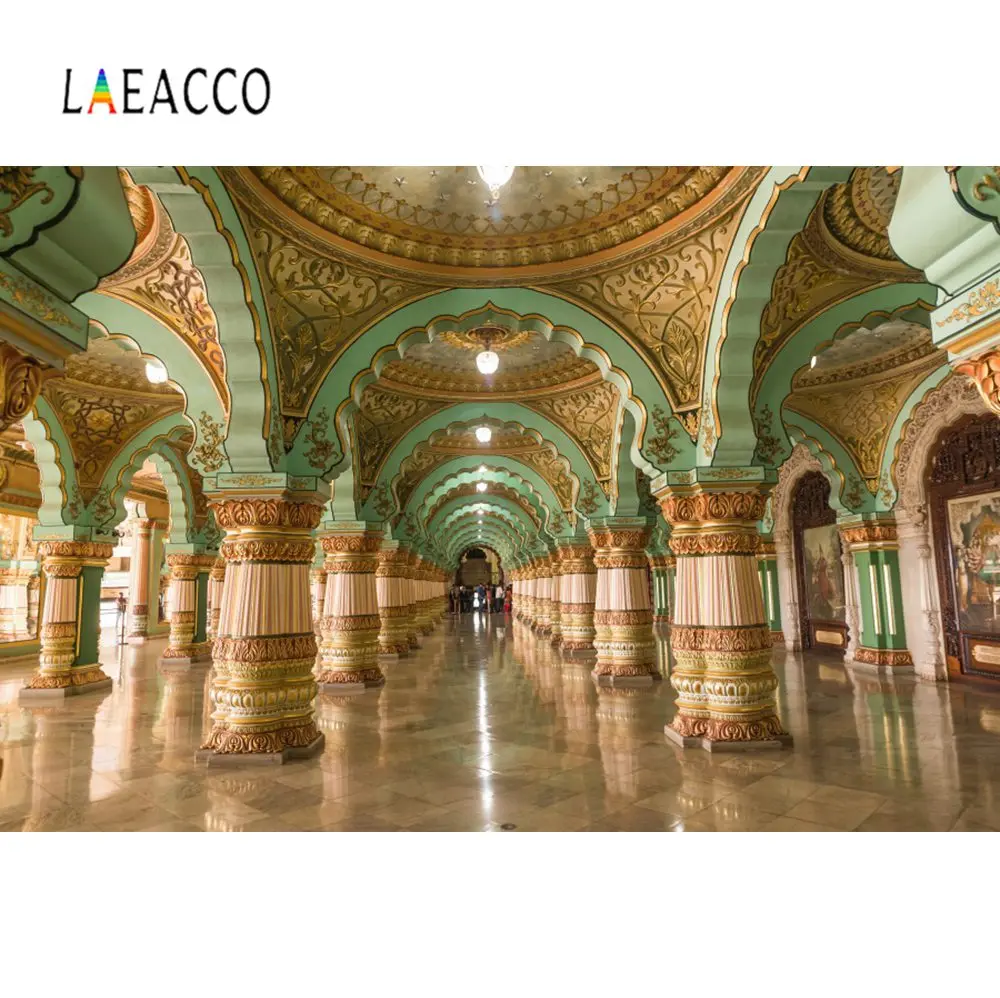 Фон для фотосъемки Laeacco старый купол Дворцовый арочный светильник коридорный