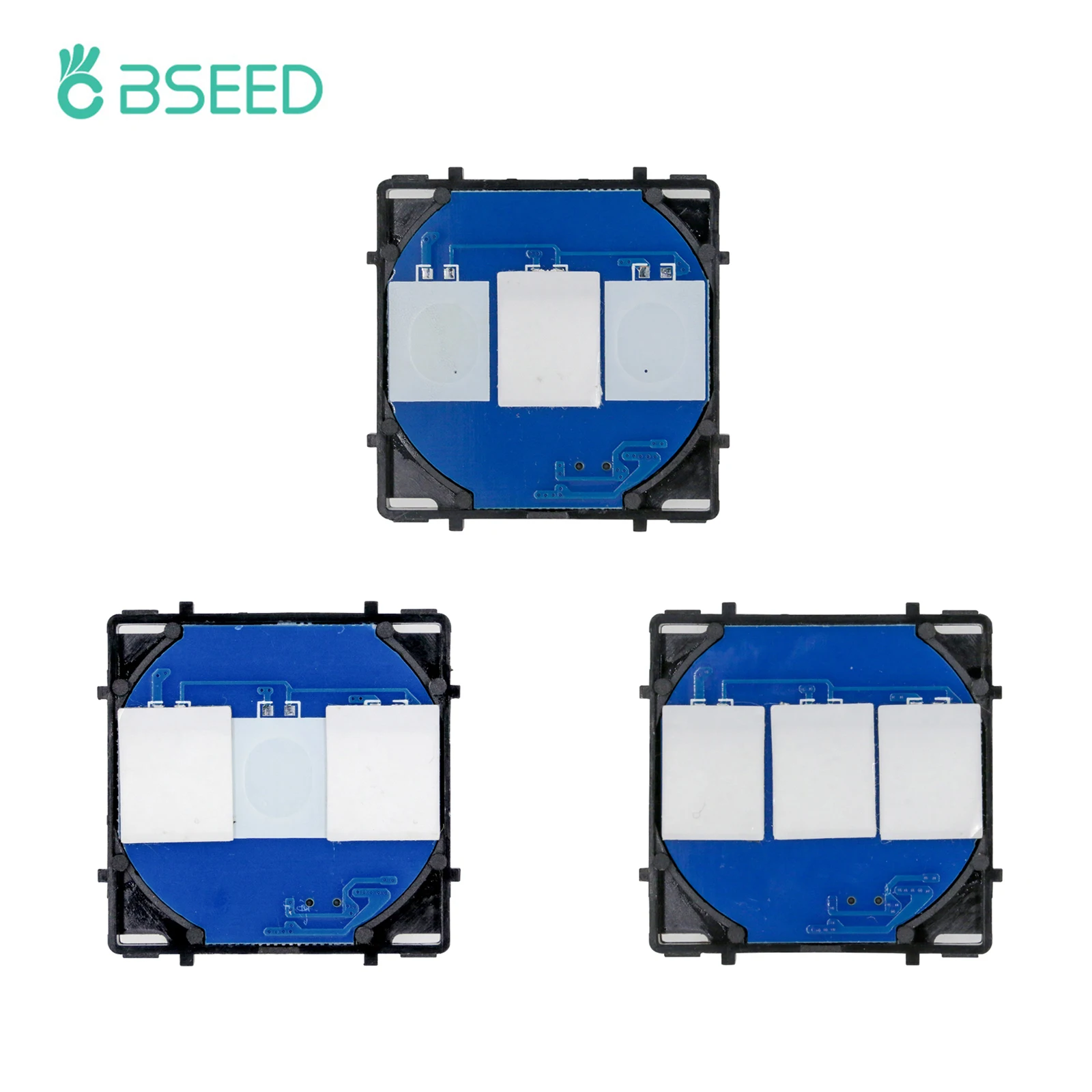 Bseed 3gang 1way Interruptor de Luz Função Base Parede Interruptores de Toque Insert Moudule Faça Você Mesmo Peças sem Painel Luz de Fundo Azul Escuro