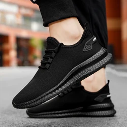 Super Light Four Seasons Hot Style Men's Running Shoes Flying Knit Upper Sneakers Outdoor Breathable Casual Sports Jogging Shoes