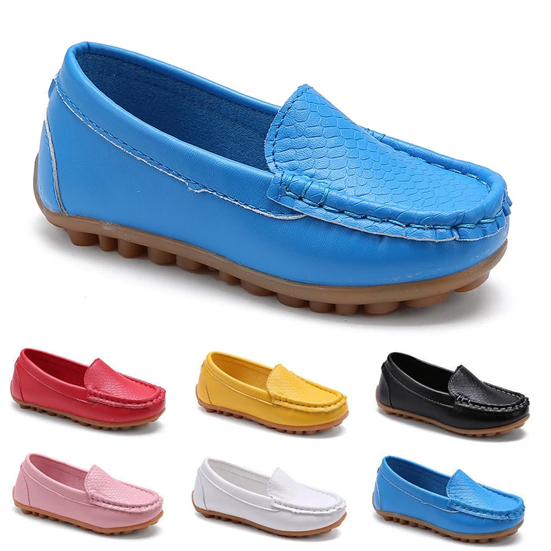 Мокасины детские из ПУ кожи без застежки на плоской подошве|girls sneakers|little girl