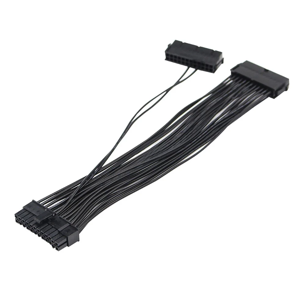 Hot Sale New 24Pin 20+4pin Dual PSU ATX Power Supply Adaptor Cable Connector For Mining 30cm