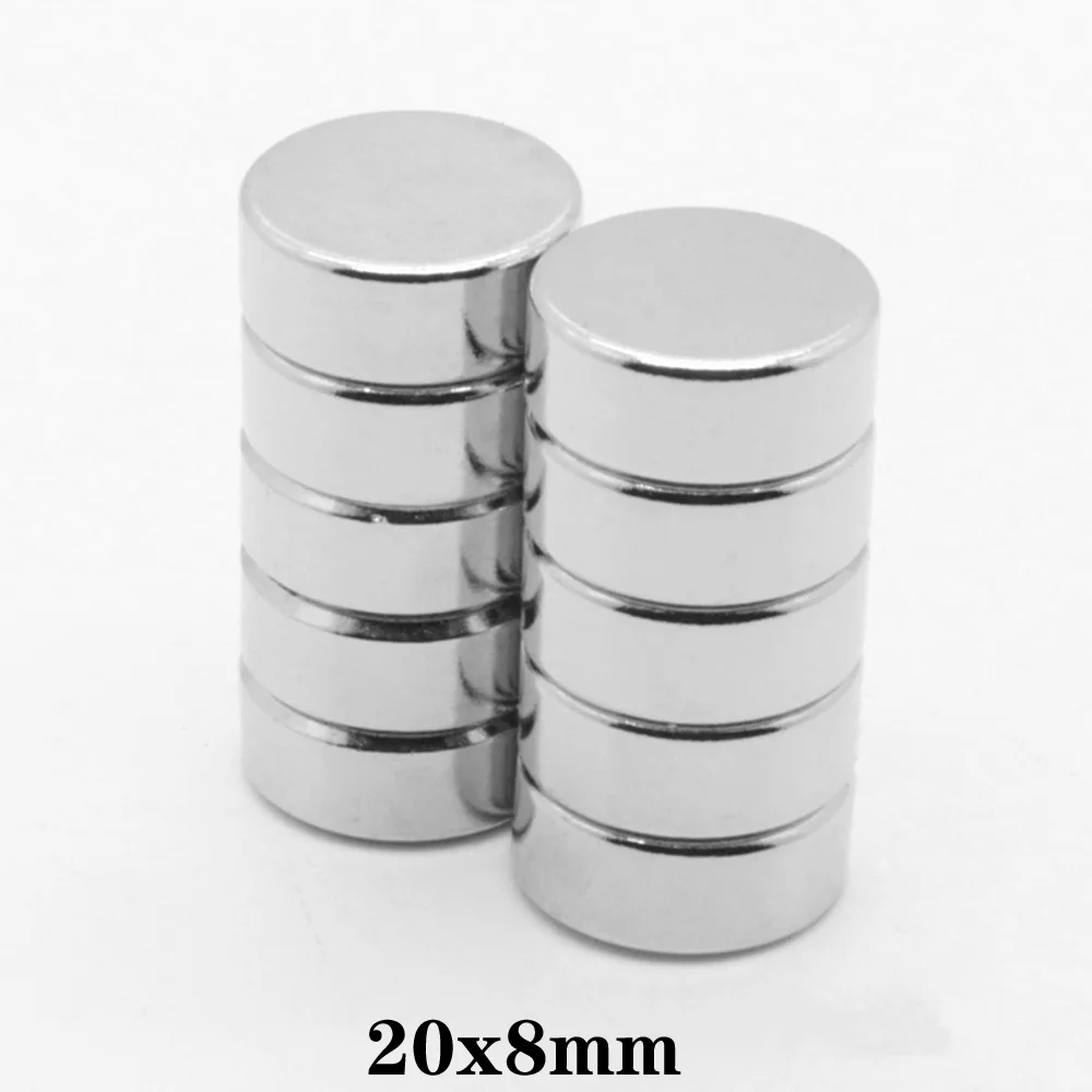 

2/5/10/20/30pcs 20x8 N35 Round Magnets 20mmx8mm Neodymium Magnetic 20x8mm Permanent NdFeB Super Strong Powerful Magnet 20*8 mm