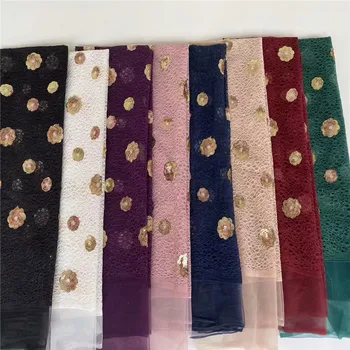 

2020 African Seuqins Lace Fabric gold/green Embroidered French Nigerian Lace Fabric High Quality Lace For Party