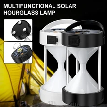 LED Camping Lantern 4-Mode Solar Charged Super Bright Emergency Flashlight Power Bank with Magnetic Base for Emergency Camping