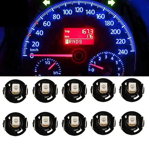 

10 Pcs T4.2 12V LED Bulb Car Instrument Dashboard Meter Panel Lights Lamps