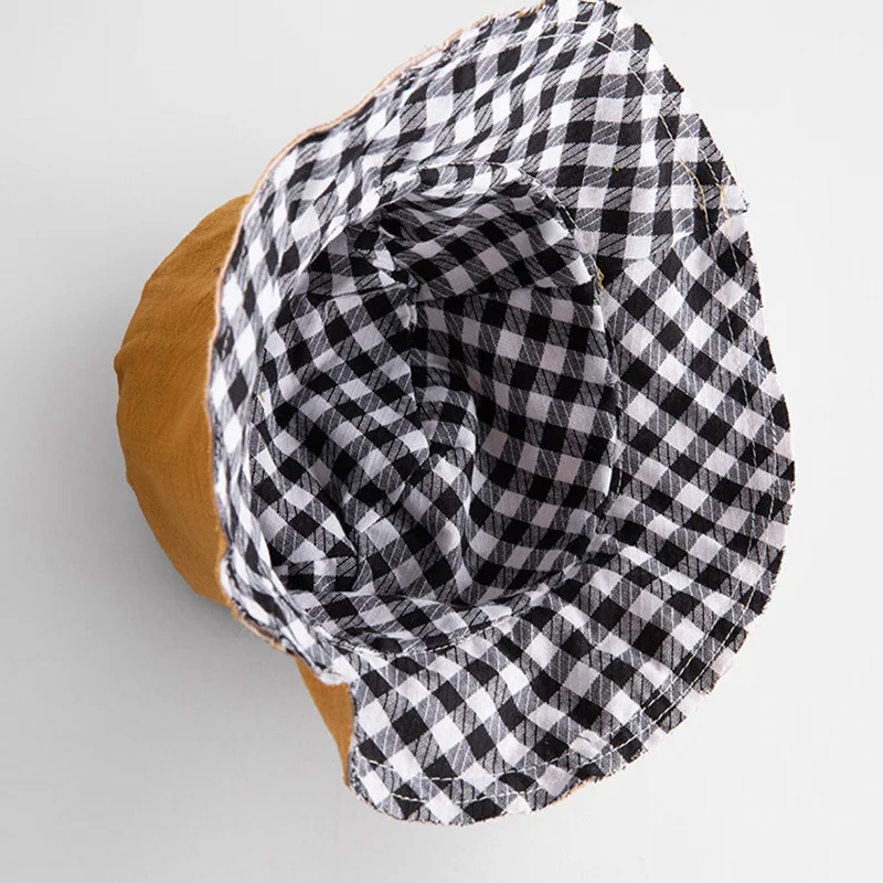 New Kids Hat Double-sided Cotton Baby Bucket Hat Spring Summer Kids Cap Children Hats 1PC